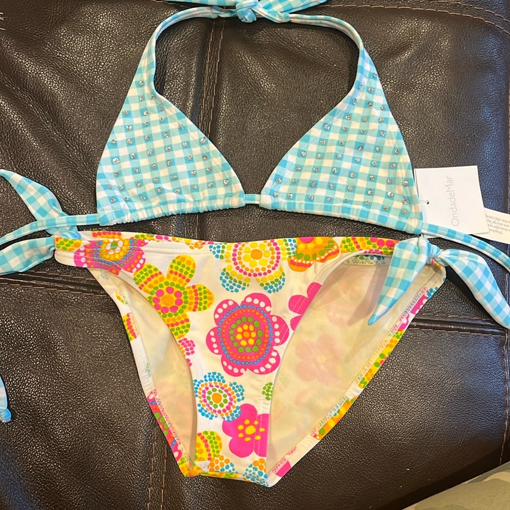 NWT Ondademar bikini Swimsuit Bathingsuit Set 14 bling